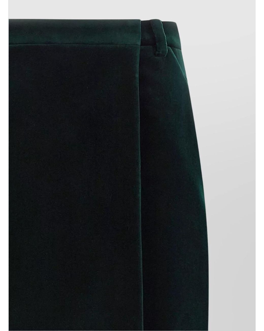 Saint Laurent Black Cotton Velvet Wrap Midi Pencil Skirt