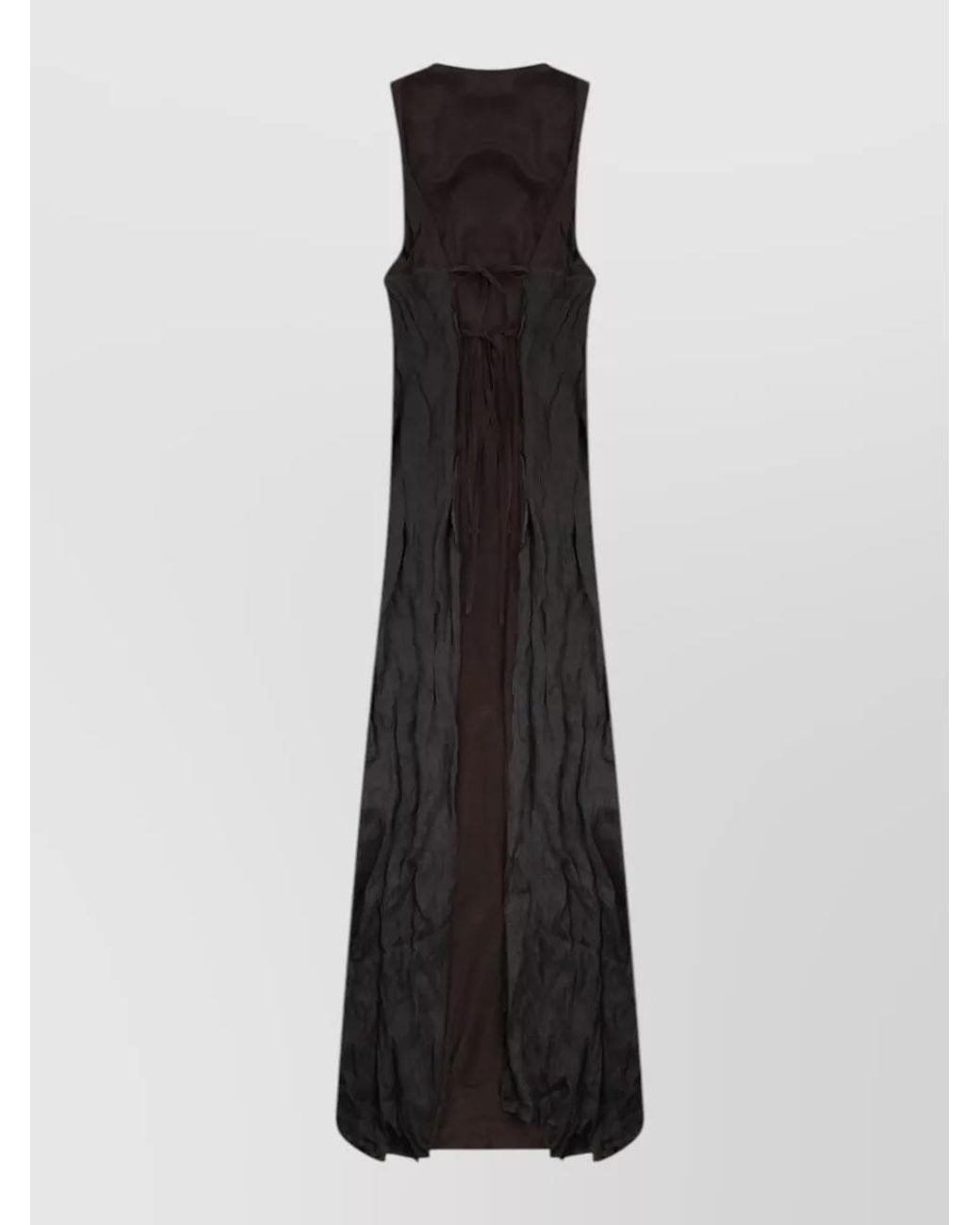 Alysi Black Silk Maxi Dress