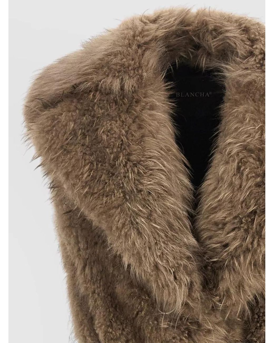Blancha Brown Shearling Sleeveless Coat
