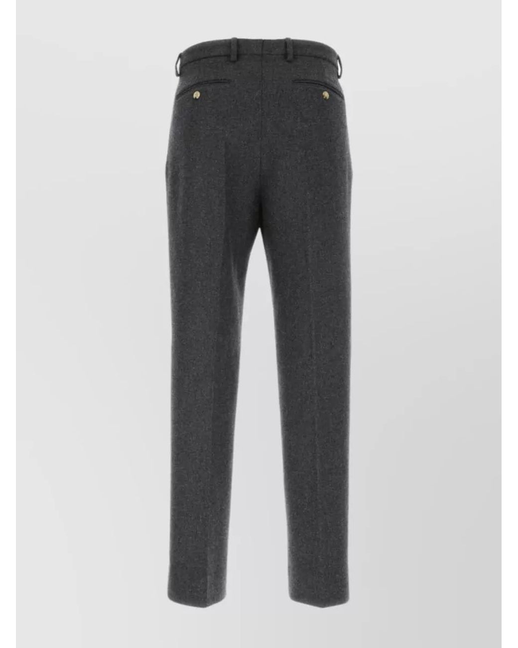 Gucci Gray Cashmere-Blend High-Rise Straight-Leg Trousers for men