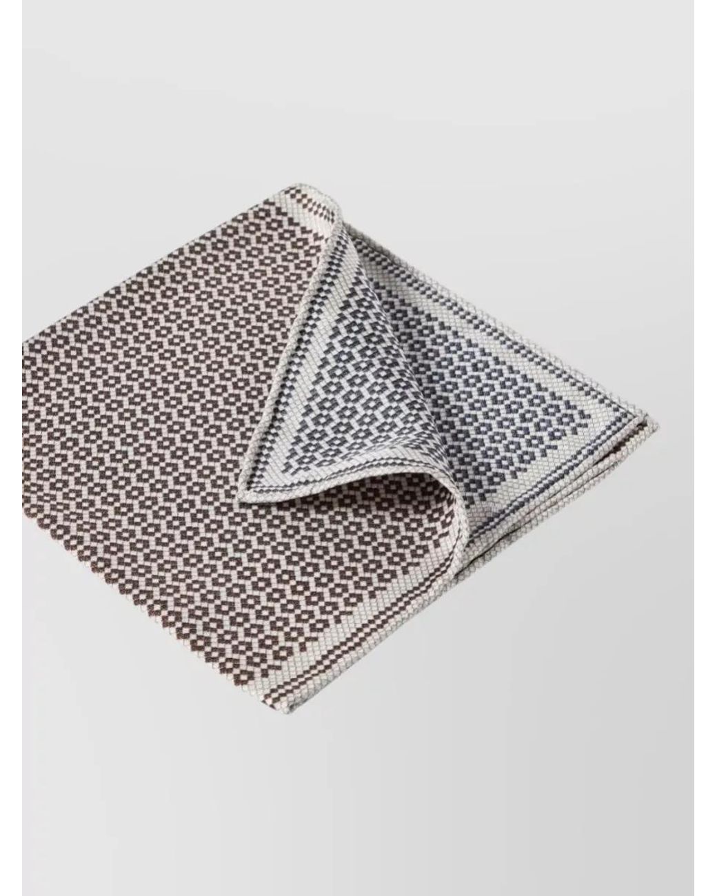 Brunello Cucinelli Gray Silk Printed Pocket Square for men