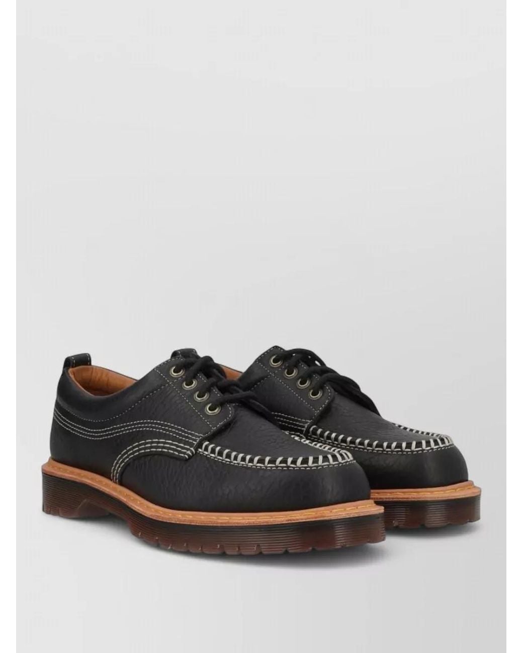 Dr. Martens Black Leather Moc Toe Brogues