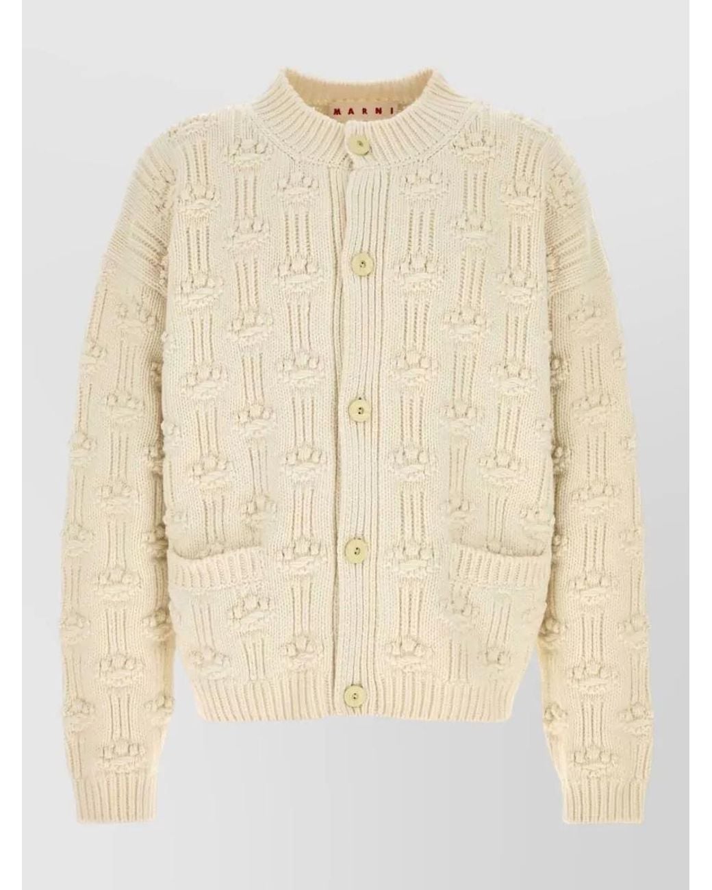 Marni Natural Cashmere Wool Cardigan for men