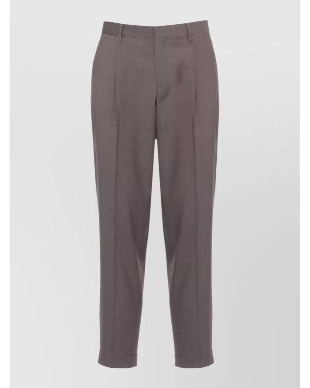 Briglia 1949 Gray Virgin Wool Straight-Leg Tailored Trousers for men
