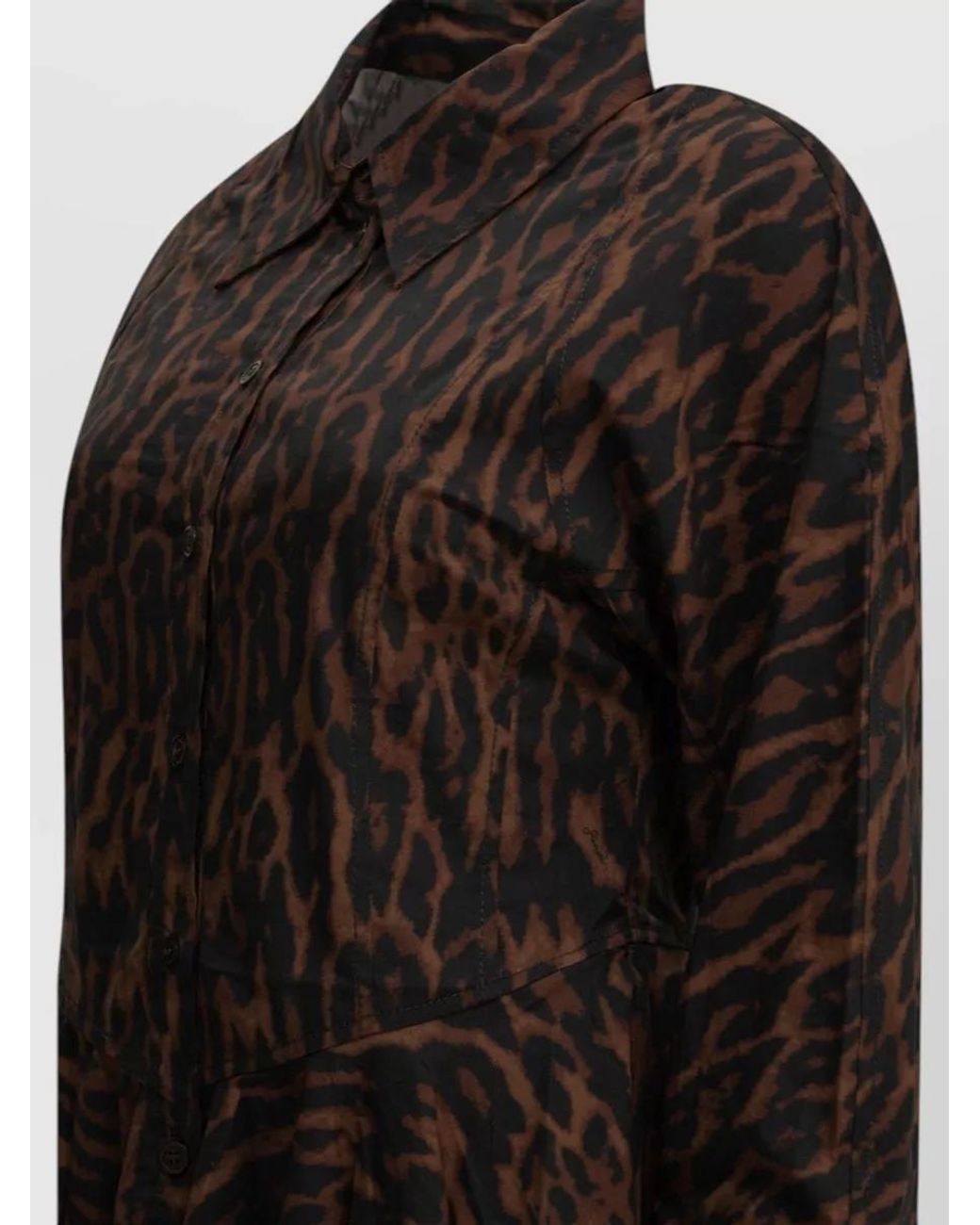 Ganni Black Leopard Mini Dress