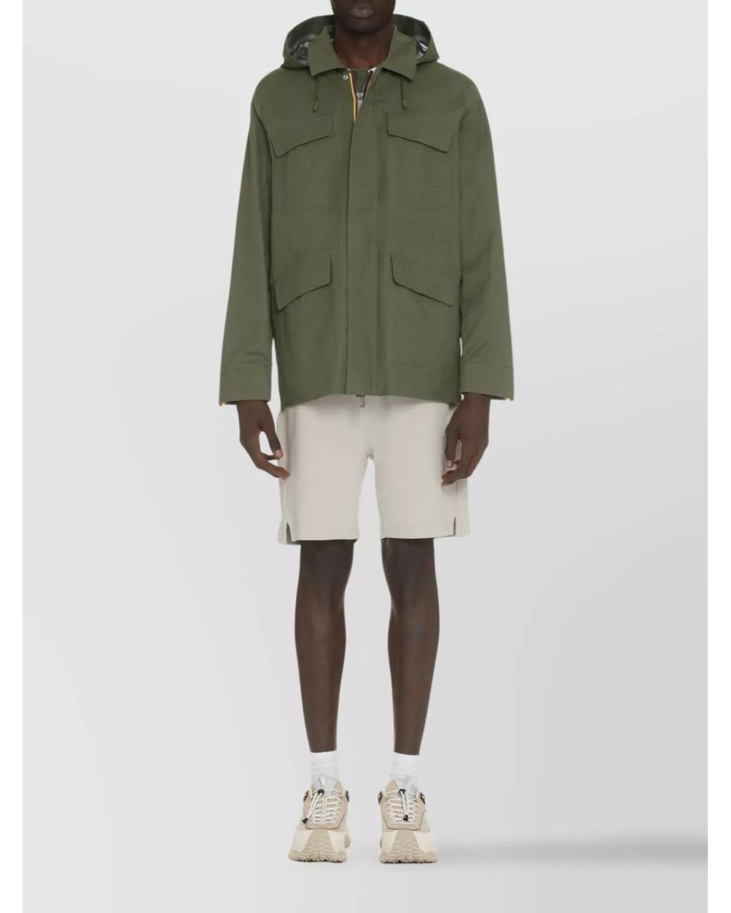 K-Way Gray Cotton Bermuda Shorts for men