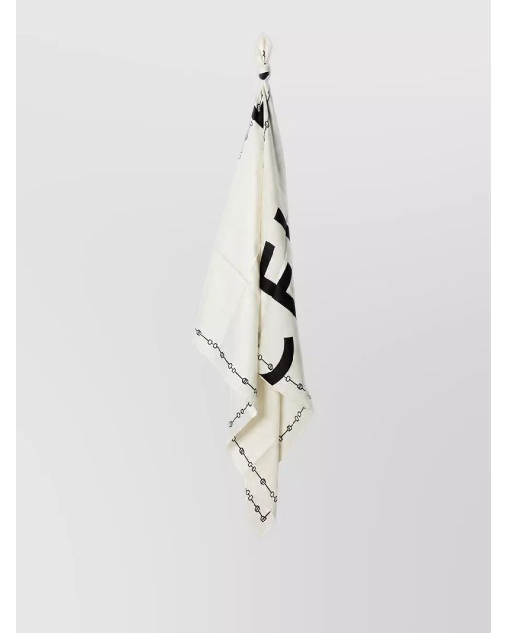 Céline White Silk Square Scarf