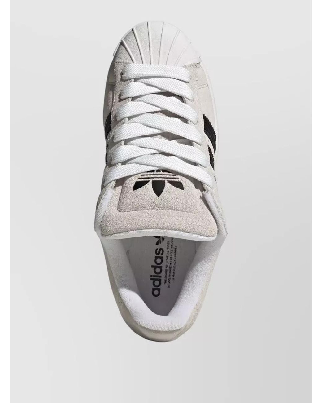 Adidas White Leather Lace-Up Sneakers