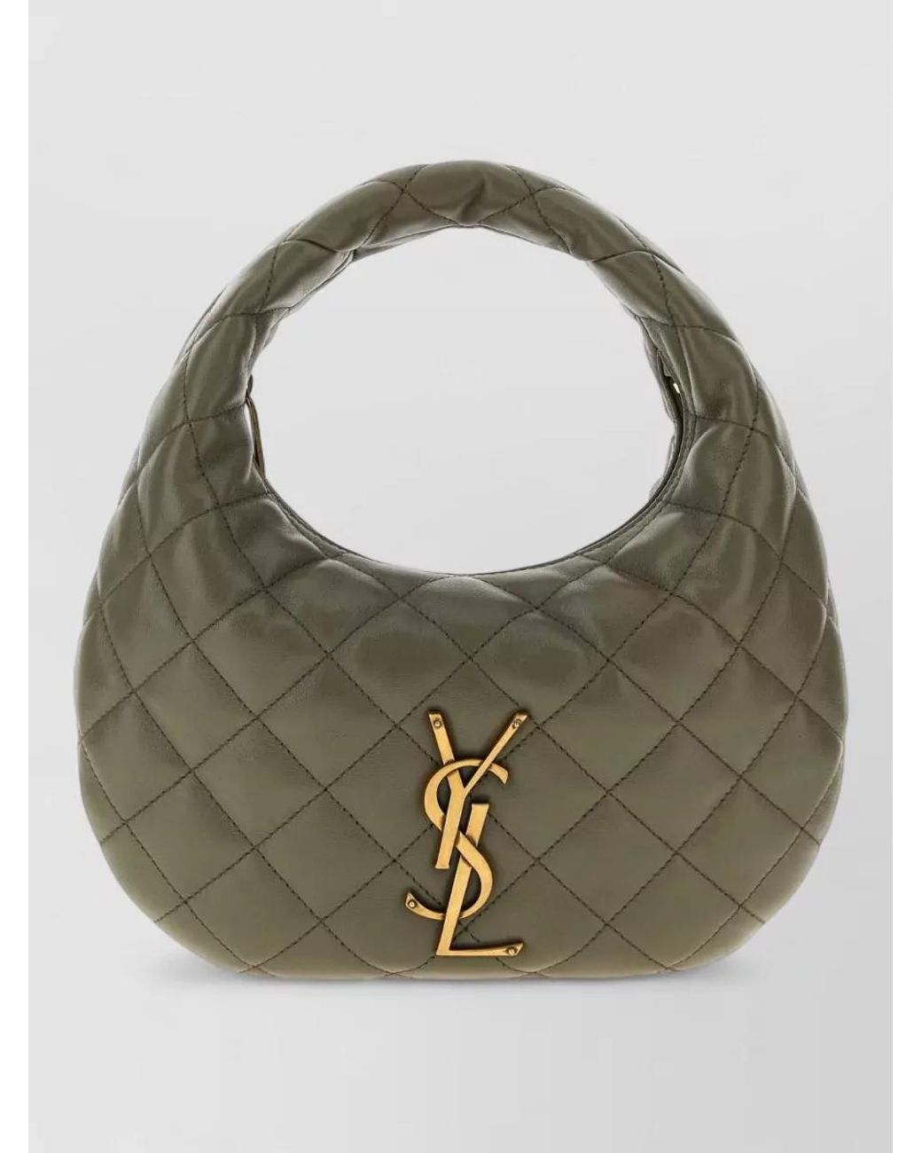 Saint Laurent Green Icarino Leather Clutch Bag