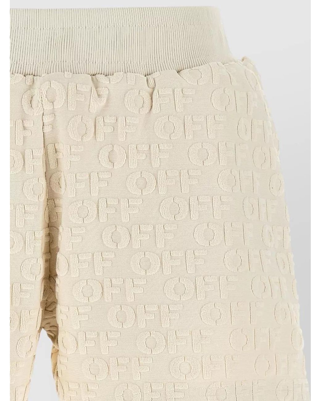 Off-White c/o Virgil Abloh Natural Cotton Jacquard Terry Relaxed-Fit Shorts
