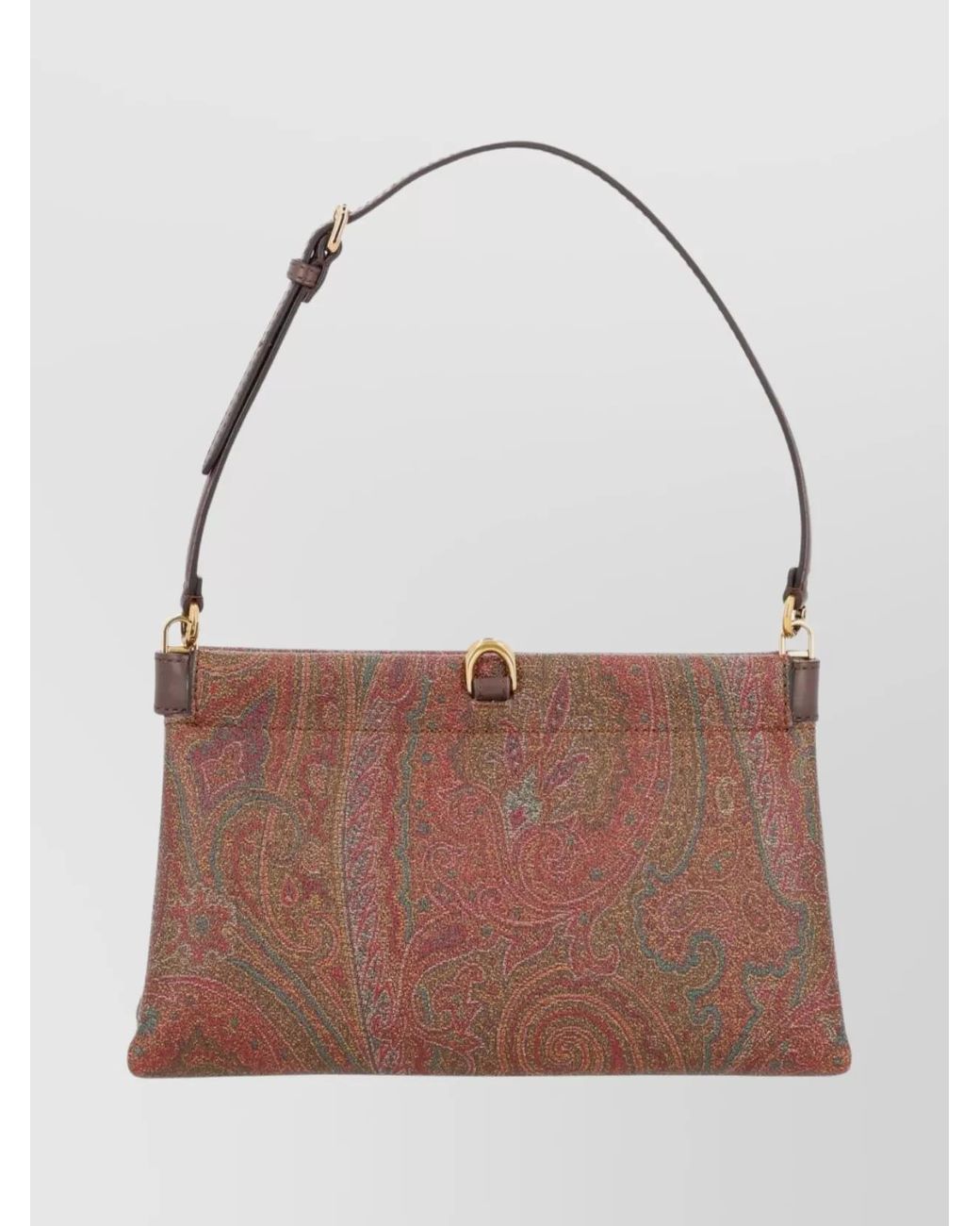 Etro Brown Paisley Pattern Shoulder Bag With Adjustable Strap
