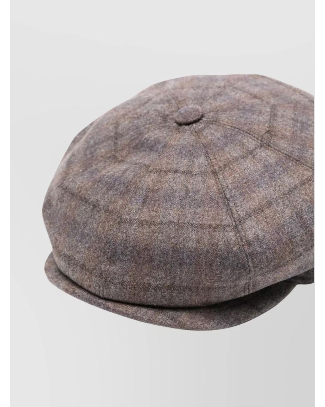 Borsalino Gray Plaid Wool Cap for men