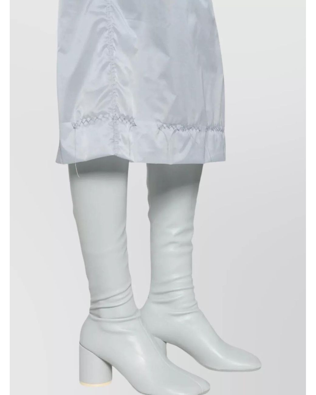 Maison Margiela White High-Rise Tulle Midi Pencil Skirt