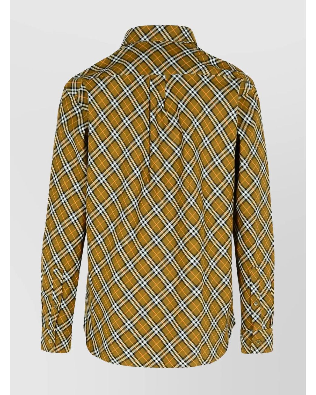 Burberry Orange Checked Shirt for men