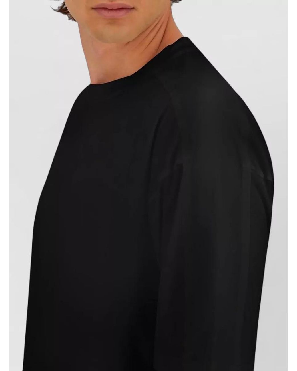 Herno Black Stretch Cotton Jersey T Shirt Crew Neck for men