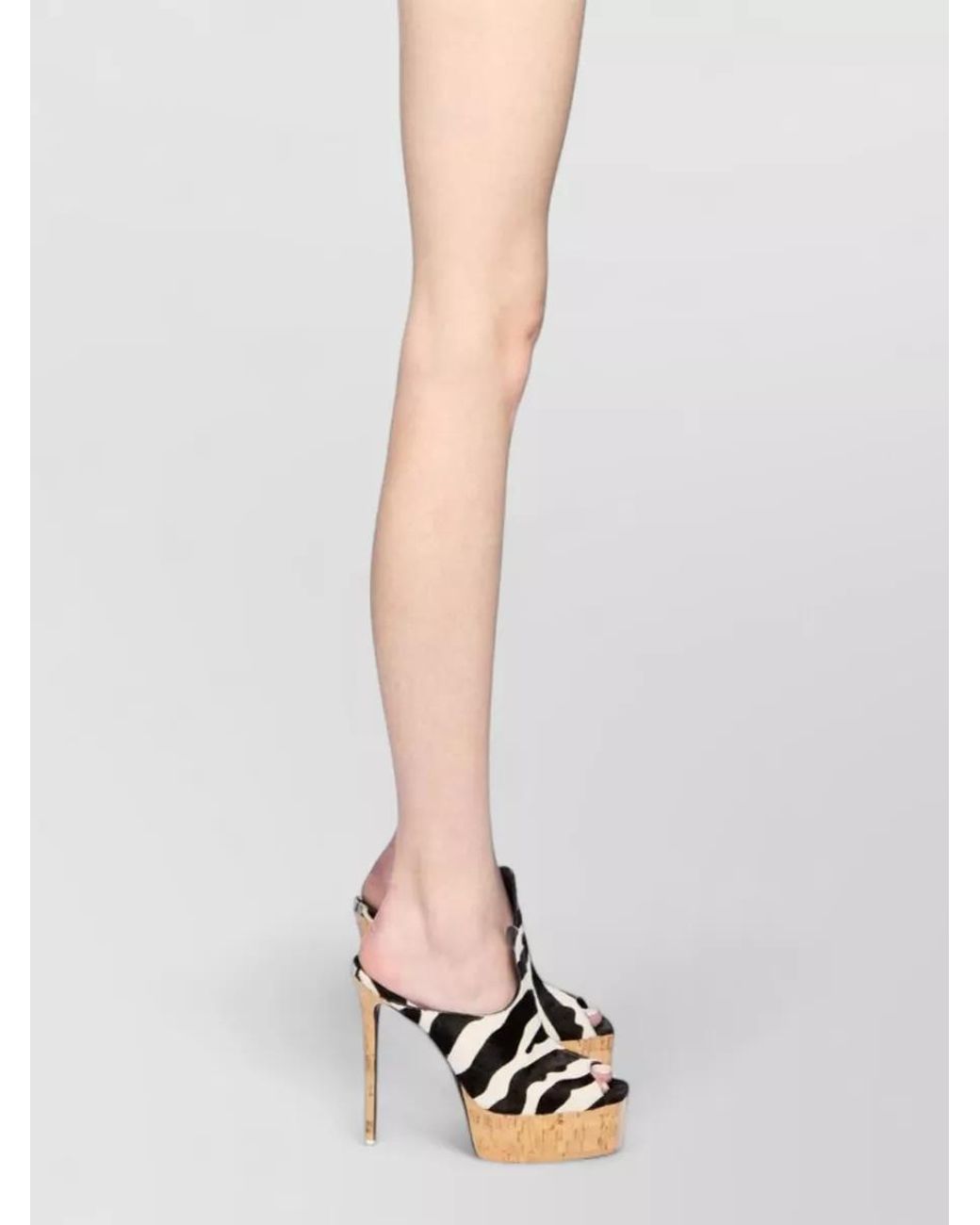 The Attico Black Zebra-Print Leather Platform Mules 140Mm