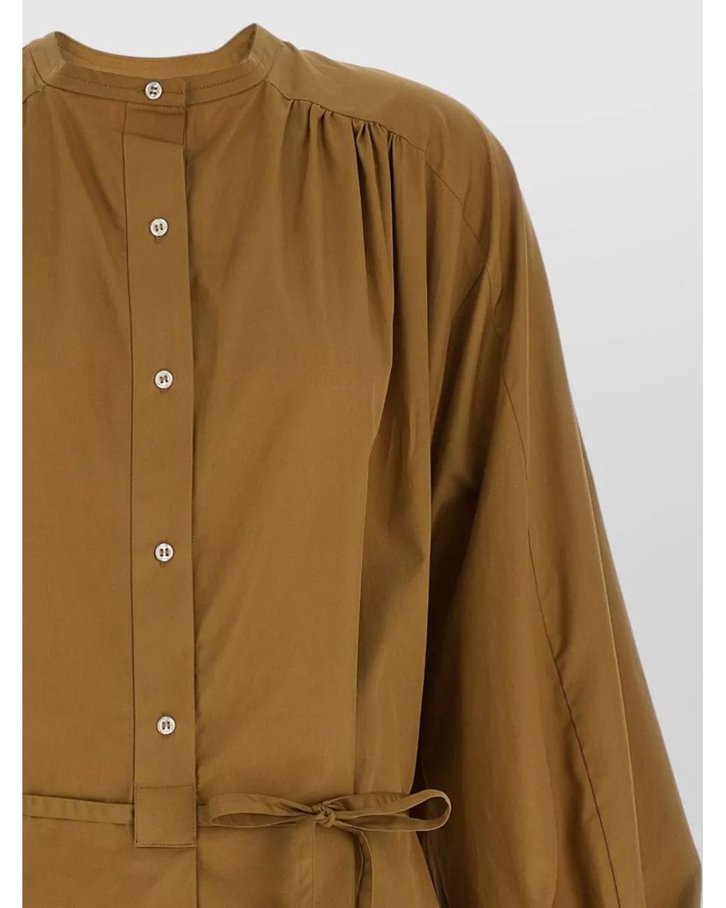 Loulou de Saison Natural Cotton Loose-Fit Midi Shirt Dress