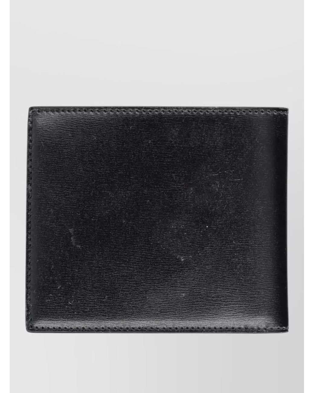 Saint Laurent Black Calf Leather Cassandre Small Wallet for men