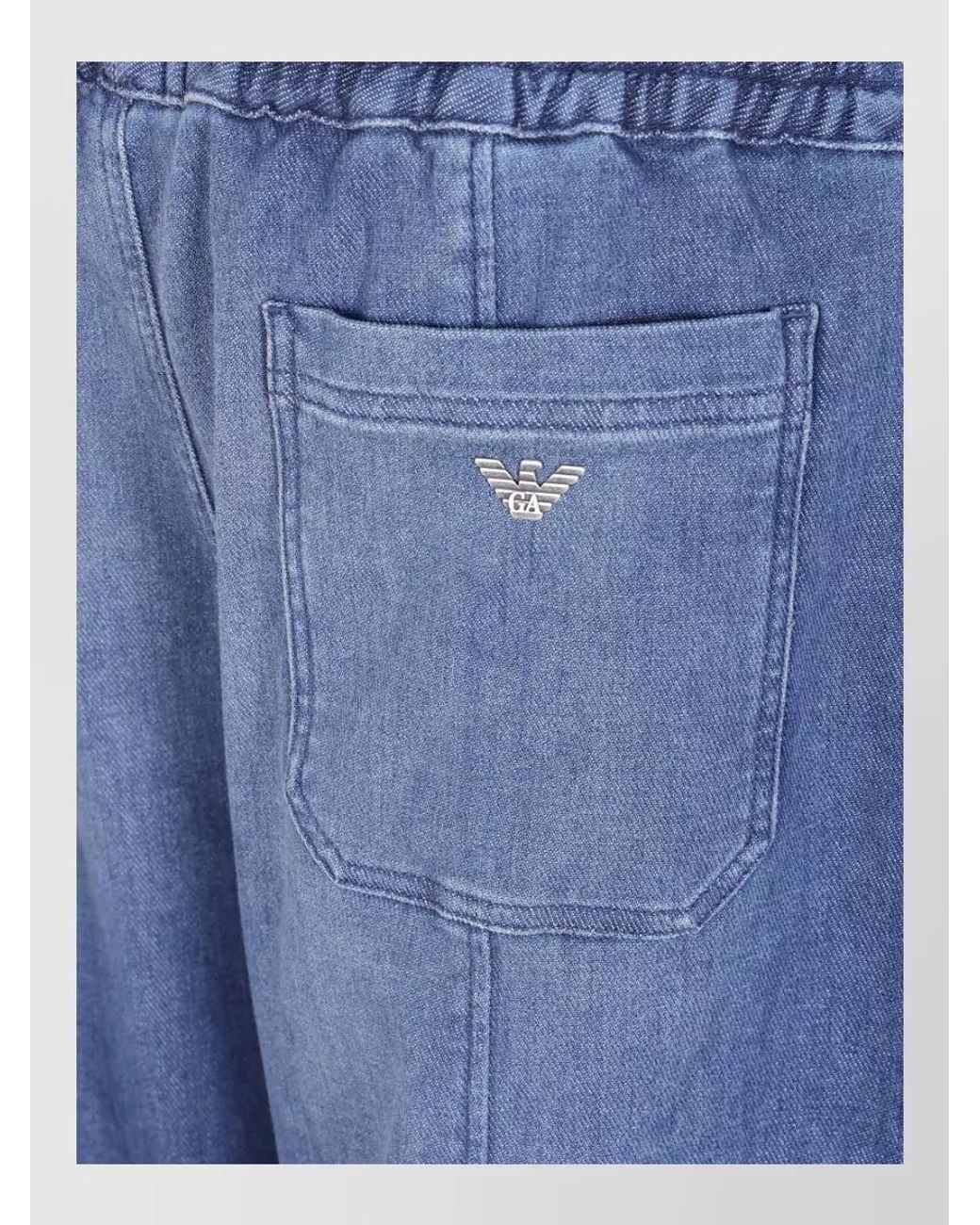 Emporio Armani Blue Wide-Leg Jeans for men