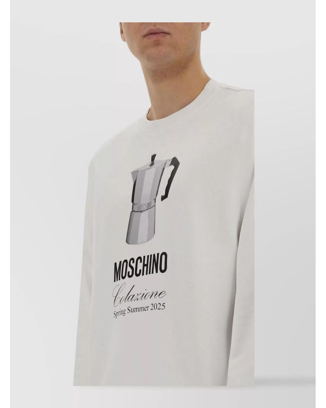 Moschino White Regular-Fit Cotton Sweatshirt for men