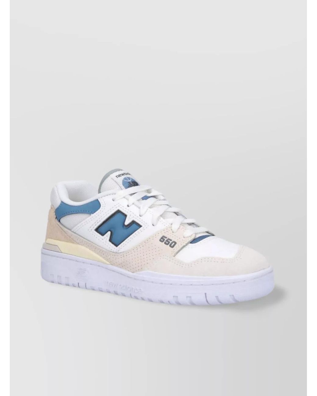 New Balance White Leather Low-Top Sneakers