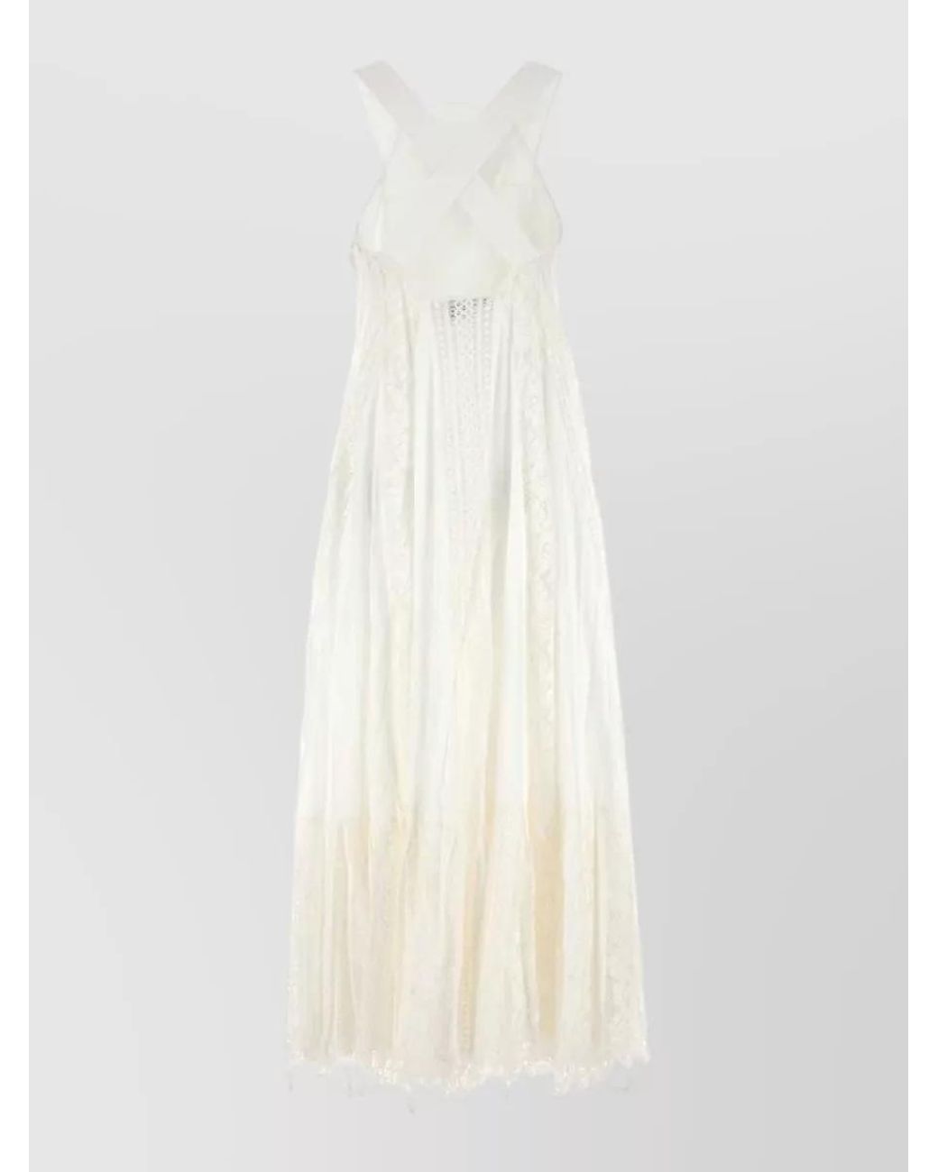 Loewe White Cotton Lace Beach Dress