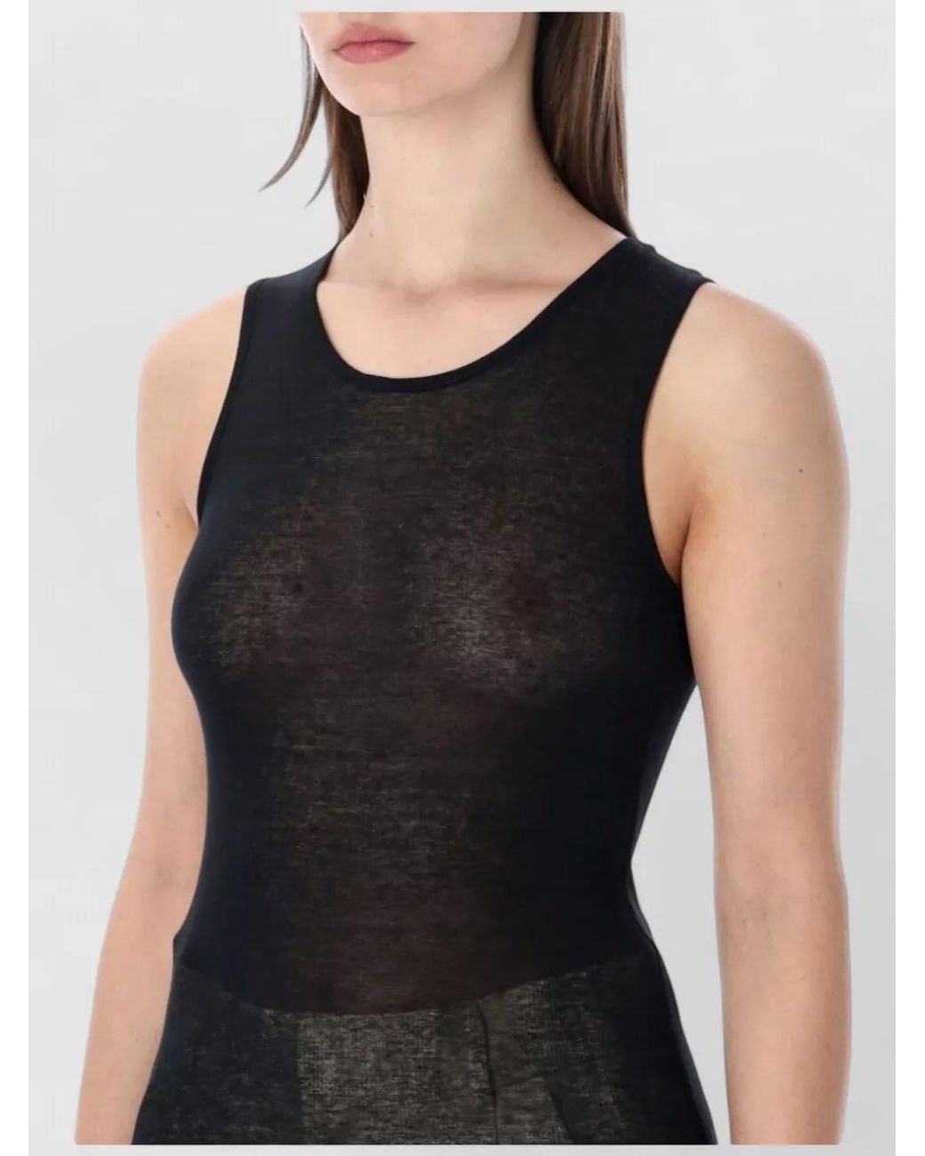 Soeur Blue Ribbed Sleeveless Organic Cotton Tank Top