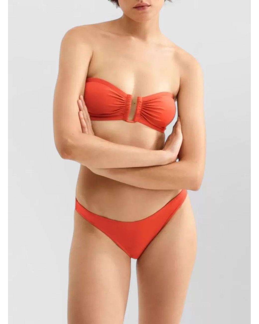 Eres Red Bandeau Bikini Top