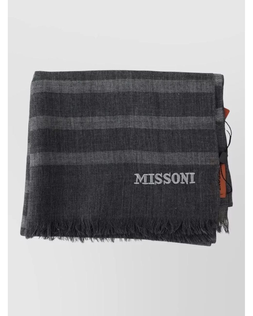 Missoni Black Striped Wool Scarf for men