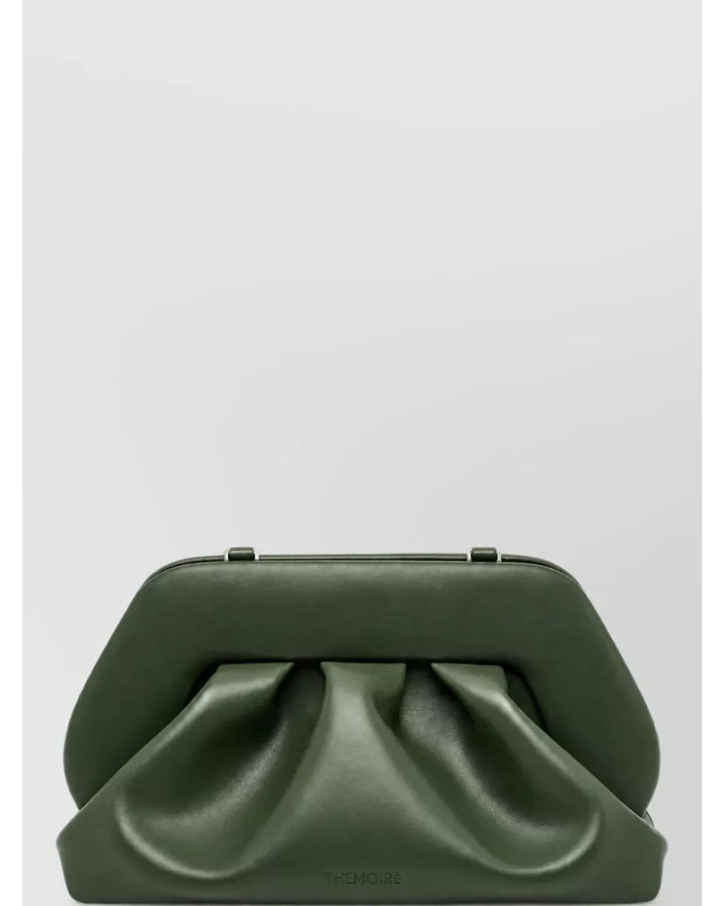THEMOIRÈ Green Bios Medium Ruched Clutch Bag