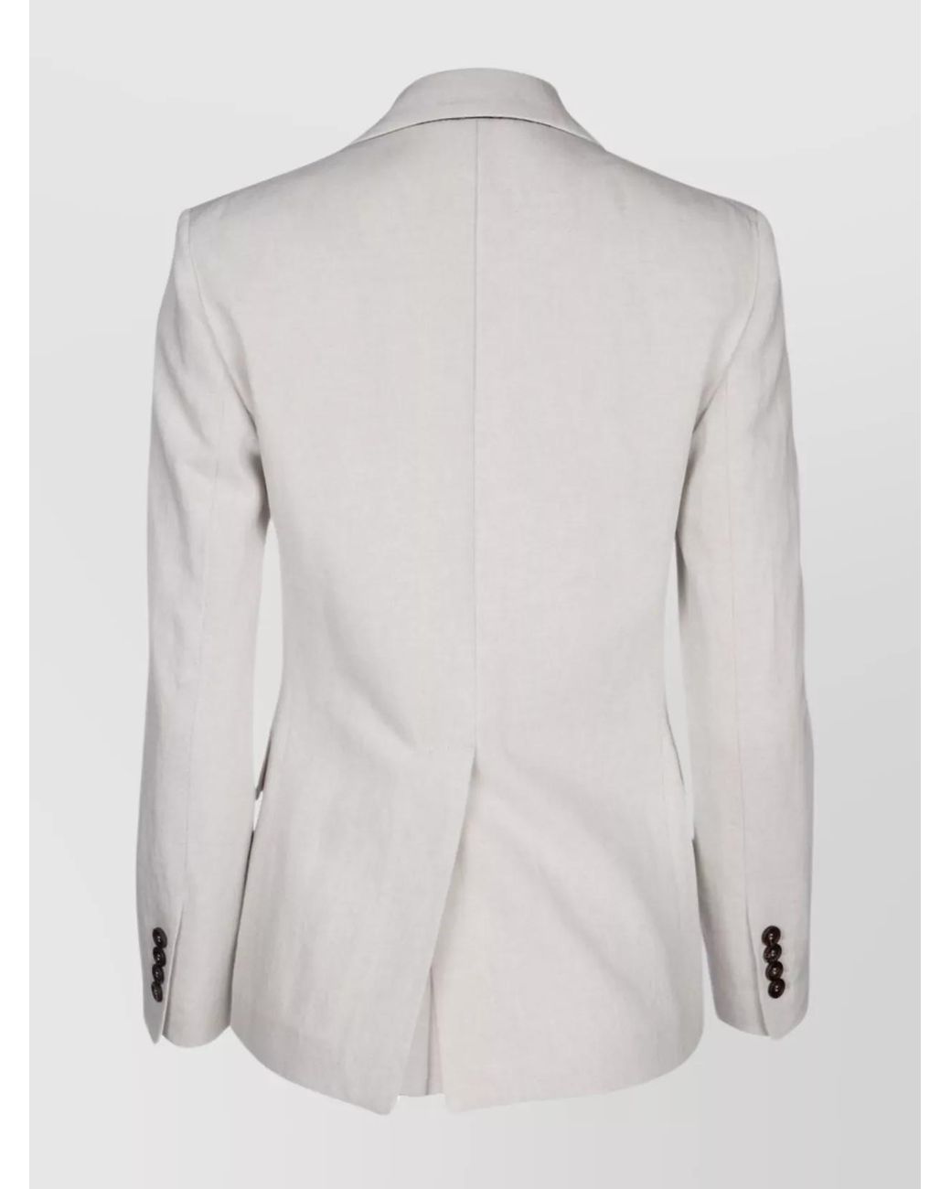 Brunello Cucinelli White Cotton Linen Single-Breasted Blazer