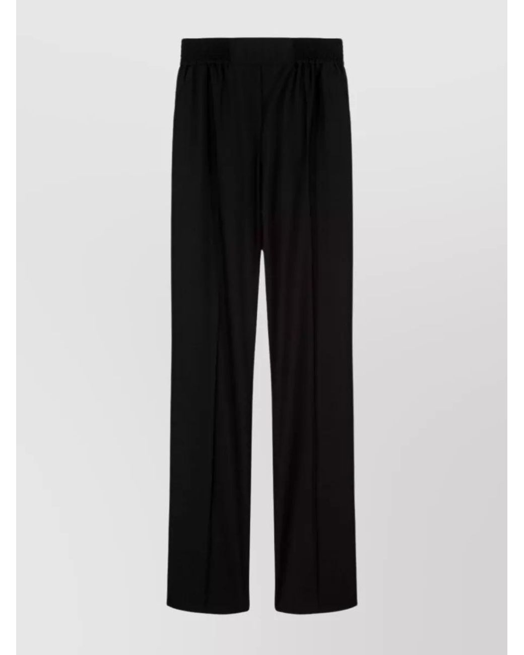 Atlein Black Wool High-Rise Straight-Leg Tailored Trousers