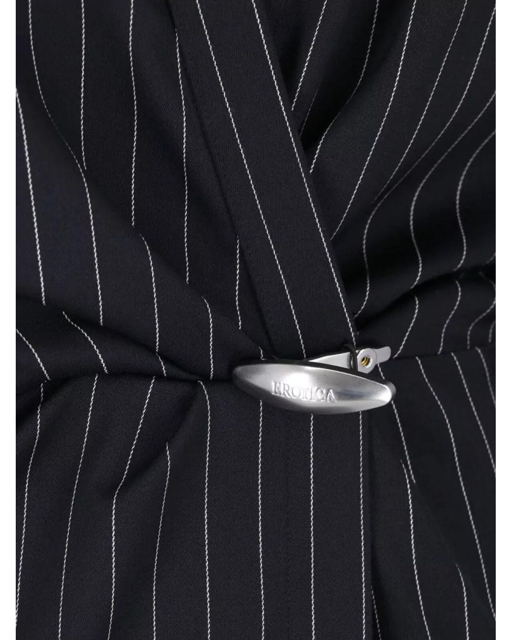 Dondup Black Virgin Wool Knee-Length Evening Jacket