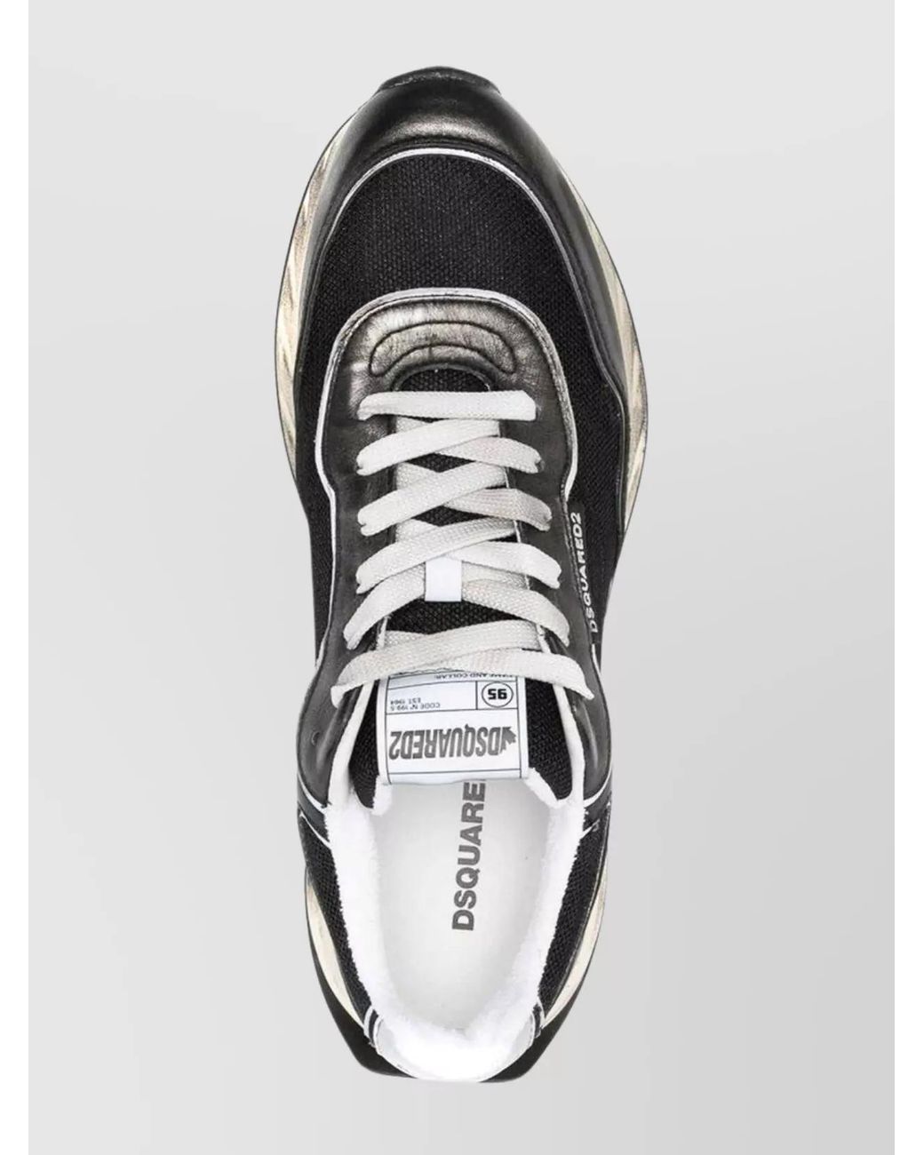 DSquared² Gray Leather Paneled Low-Top Sneakers for men