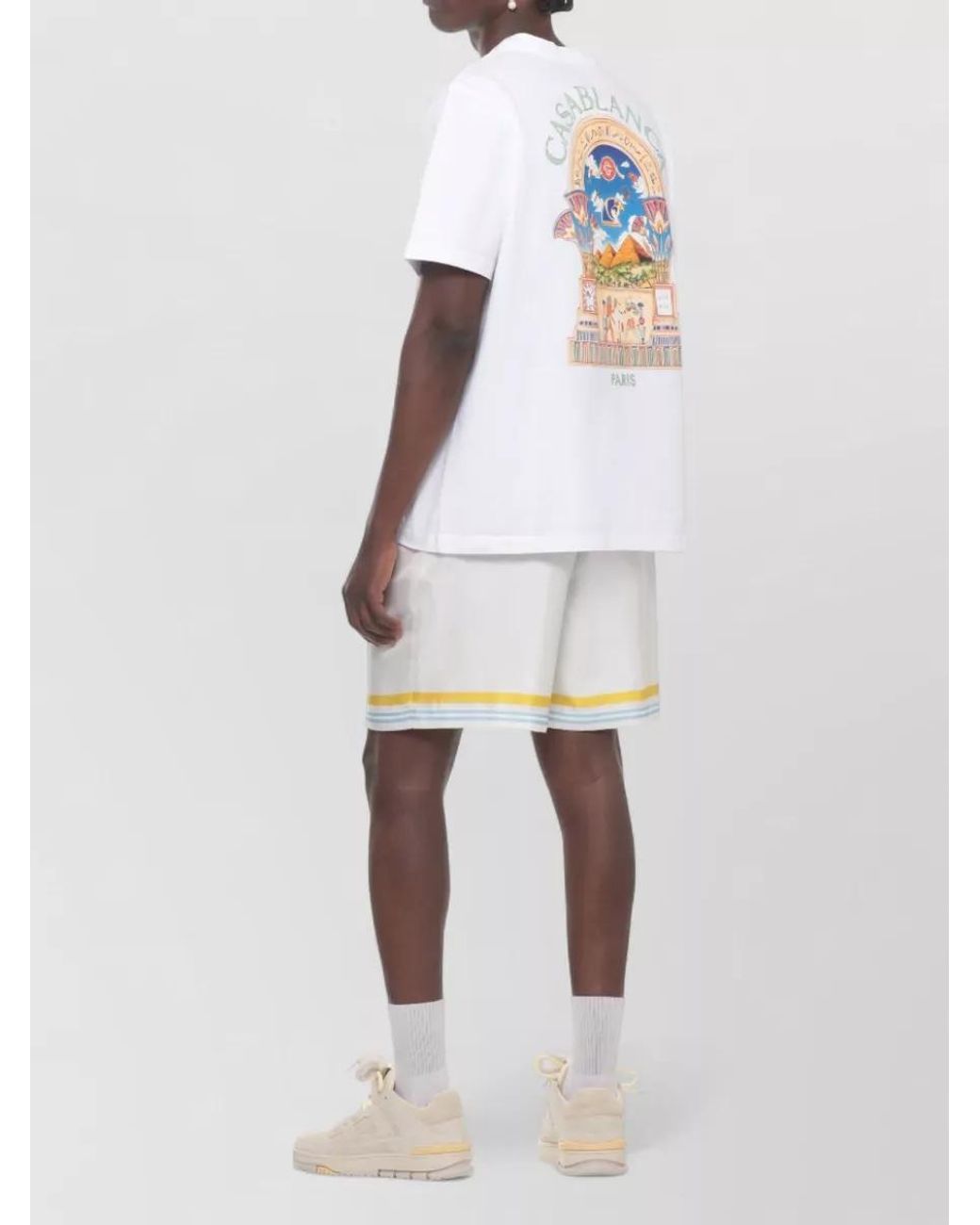 Casablanca White Printed Cotton Short-Sleeve T-Shirt for men