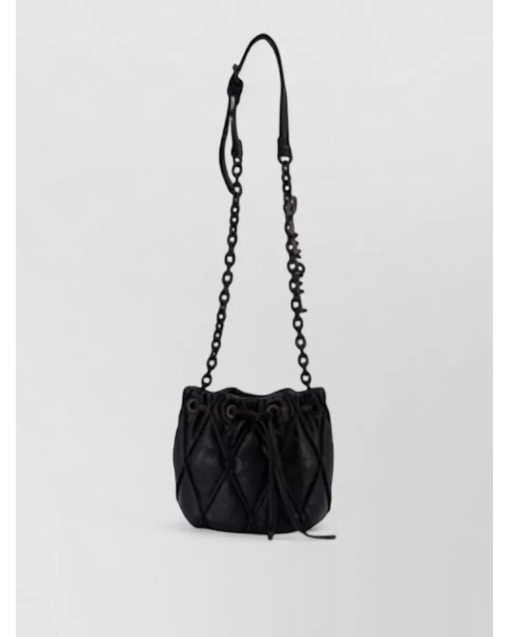 DIESEL White Small Cotton Bucket Bag