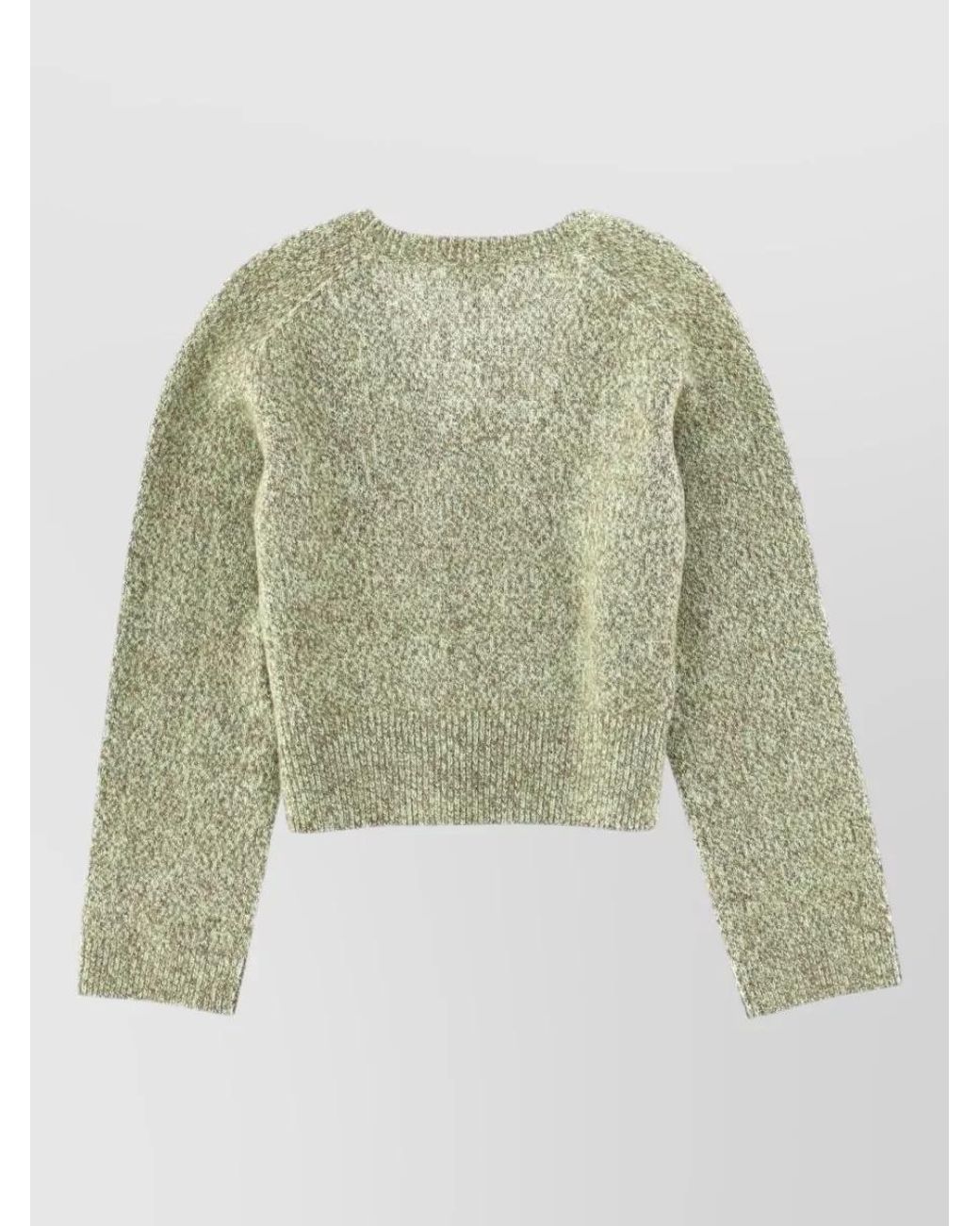 Ganni Green V-Neck Regular-Fit Sweater