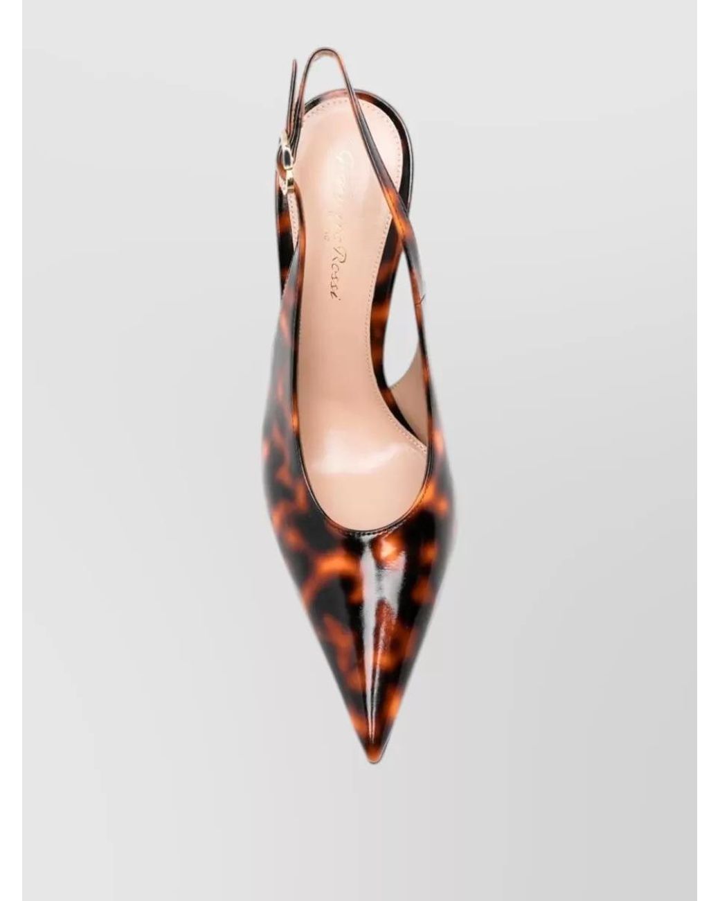 Gianvito Rossi White Leather Patent Slingback Pumps
