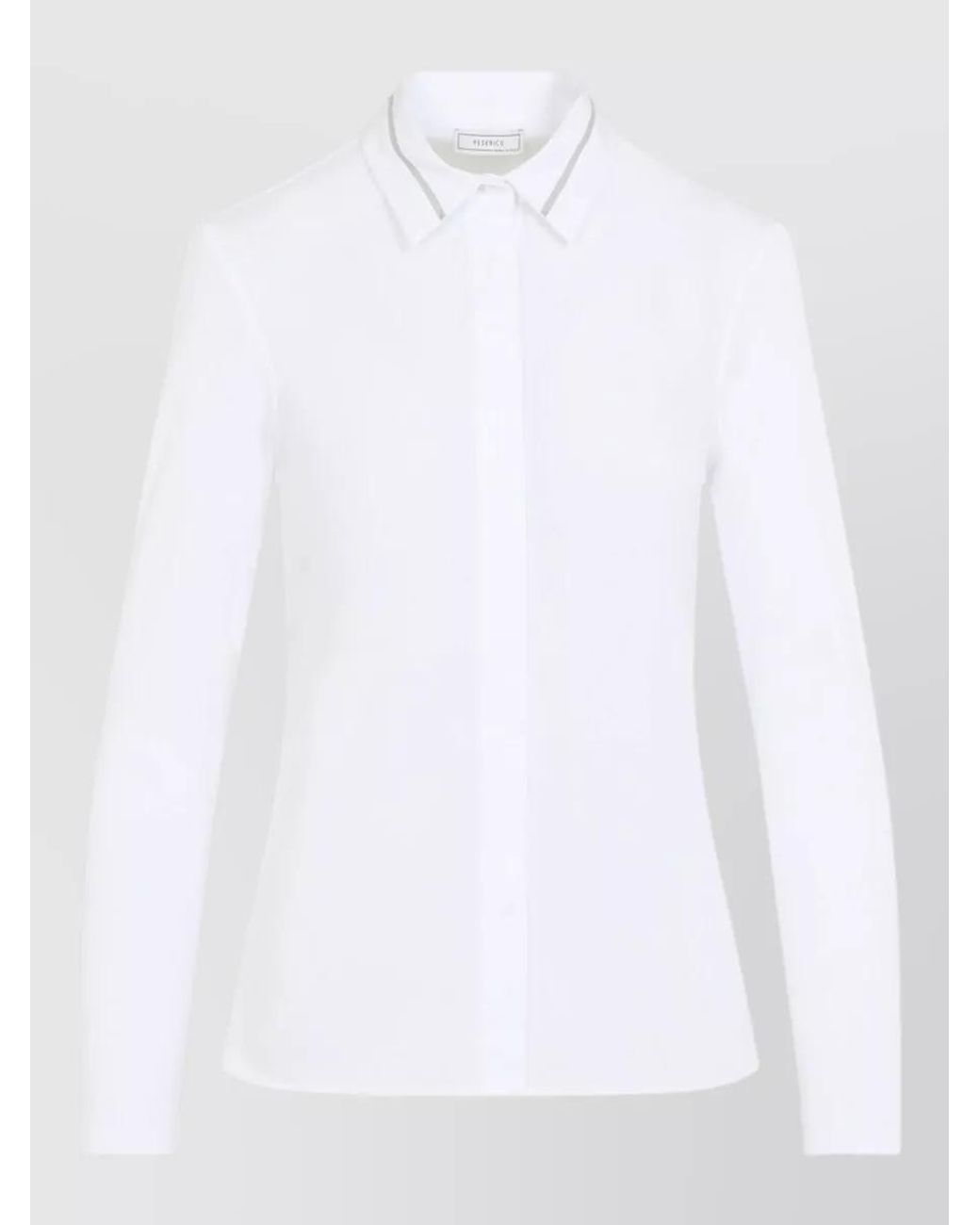 Peserico White Cotton Long-Sleeve Shirt