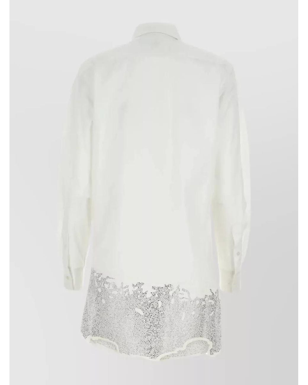 J.W. Anderson White Cotton Rhinestone Mini Shirt Dress