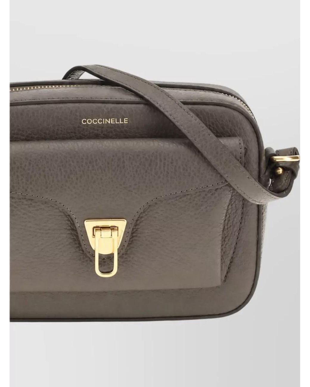 Coccinelle Gray Calf Leather Shoulder Bag
