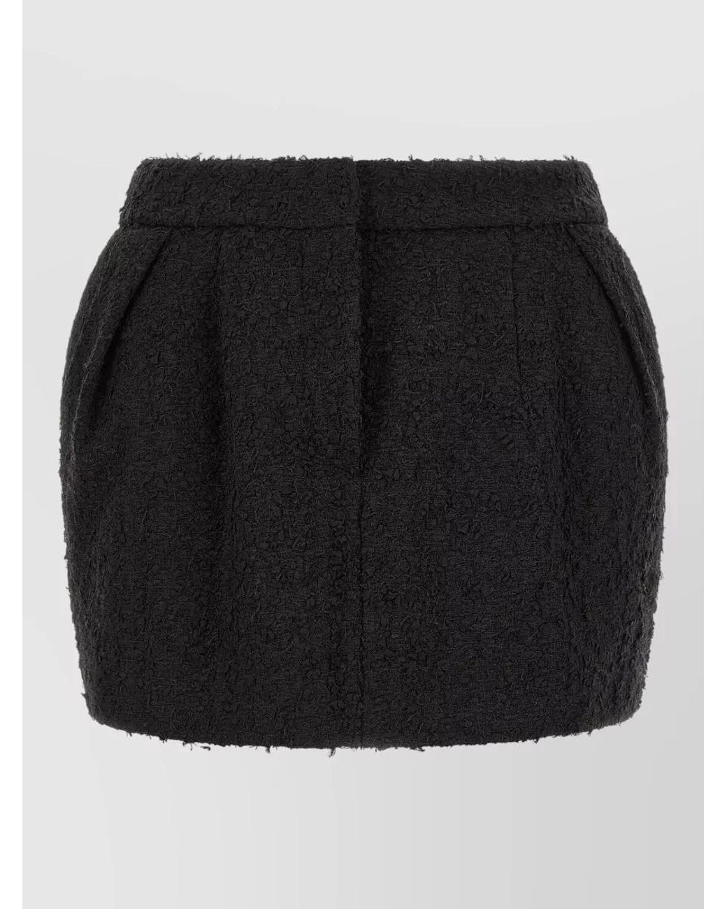 Magda Butrym Black Bouclé High-Rise Mini Skirt