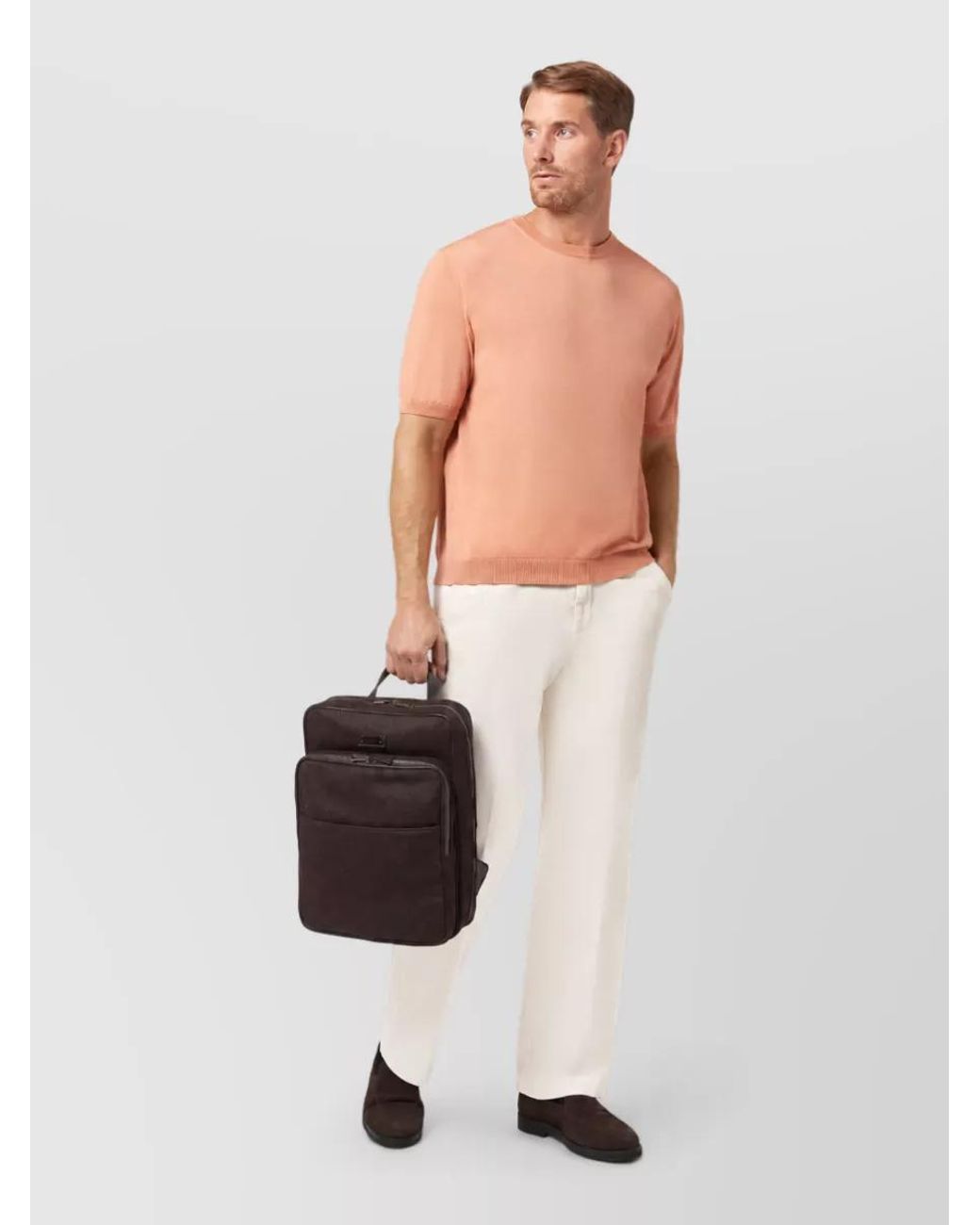Paul & Shark White Cotton Wide-Leg Trousers for men