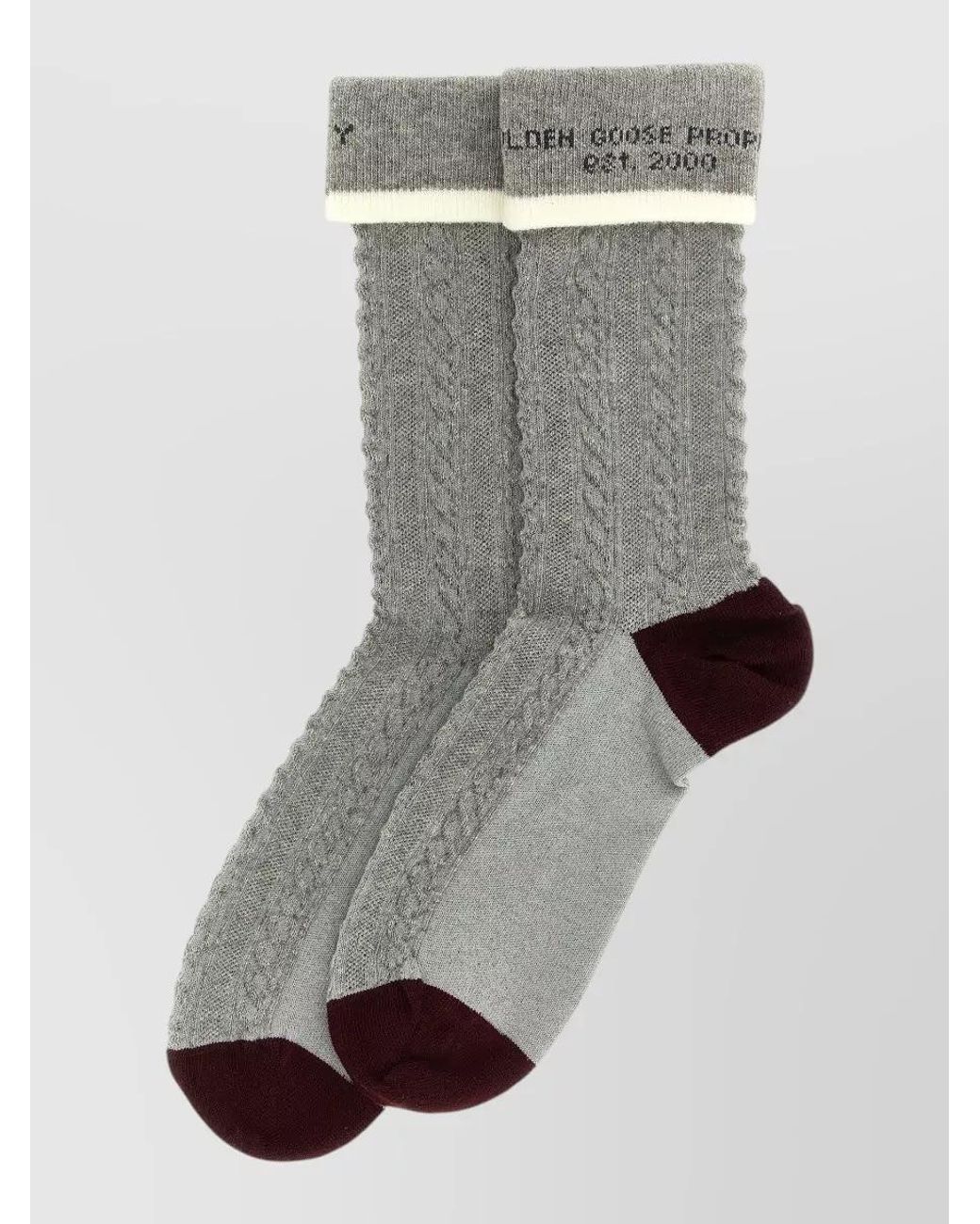 Golden Goose Deluxe Brand Gray Braided Knit Socks