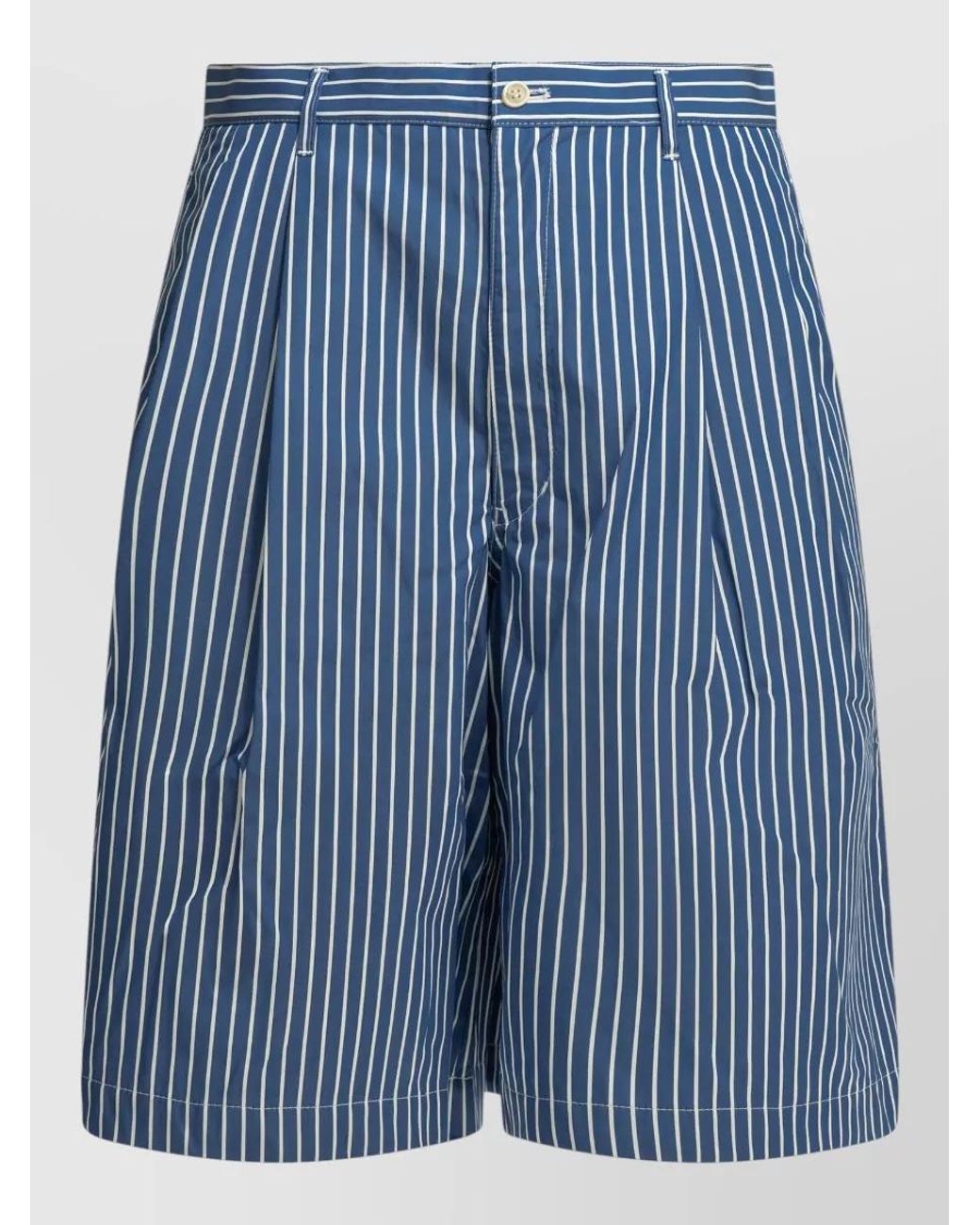 Comme des Garçons Blue Striped Swim Shorts for men