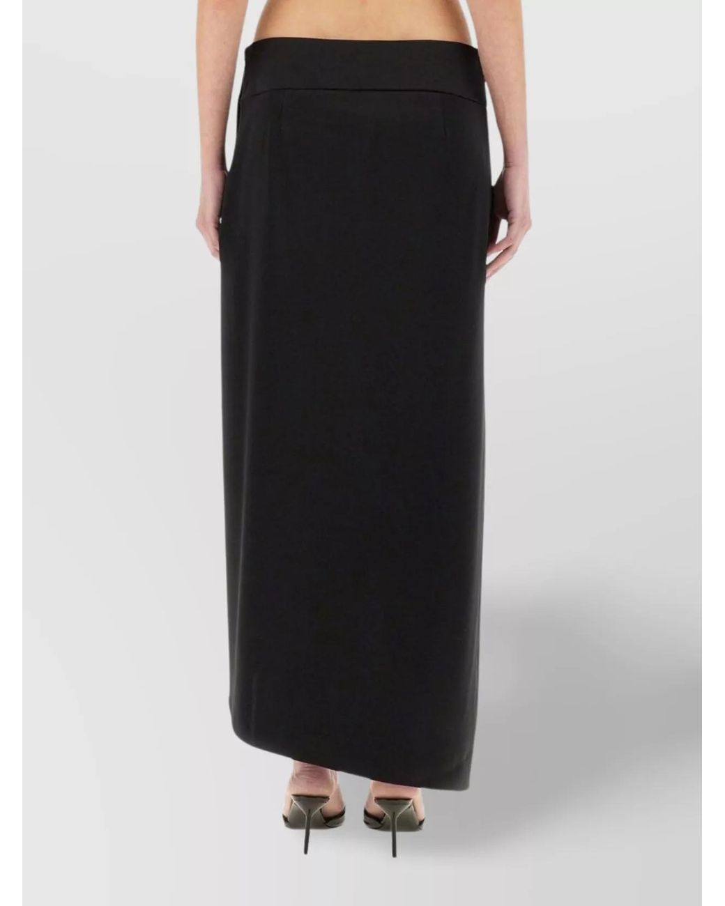 Courreges Black Asymmetric Draped Skirt