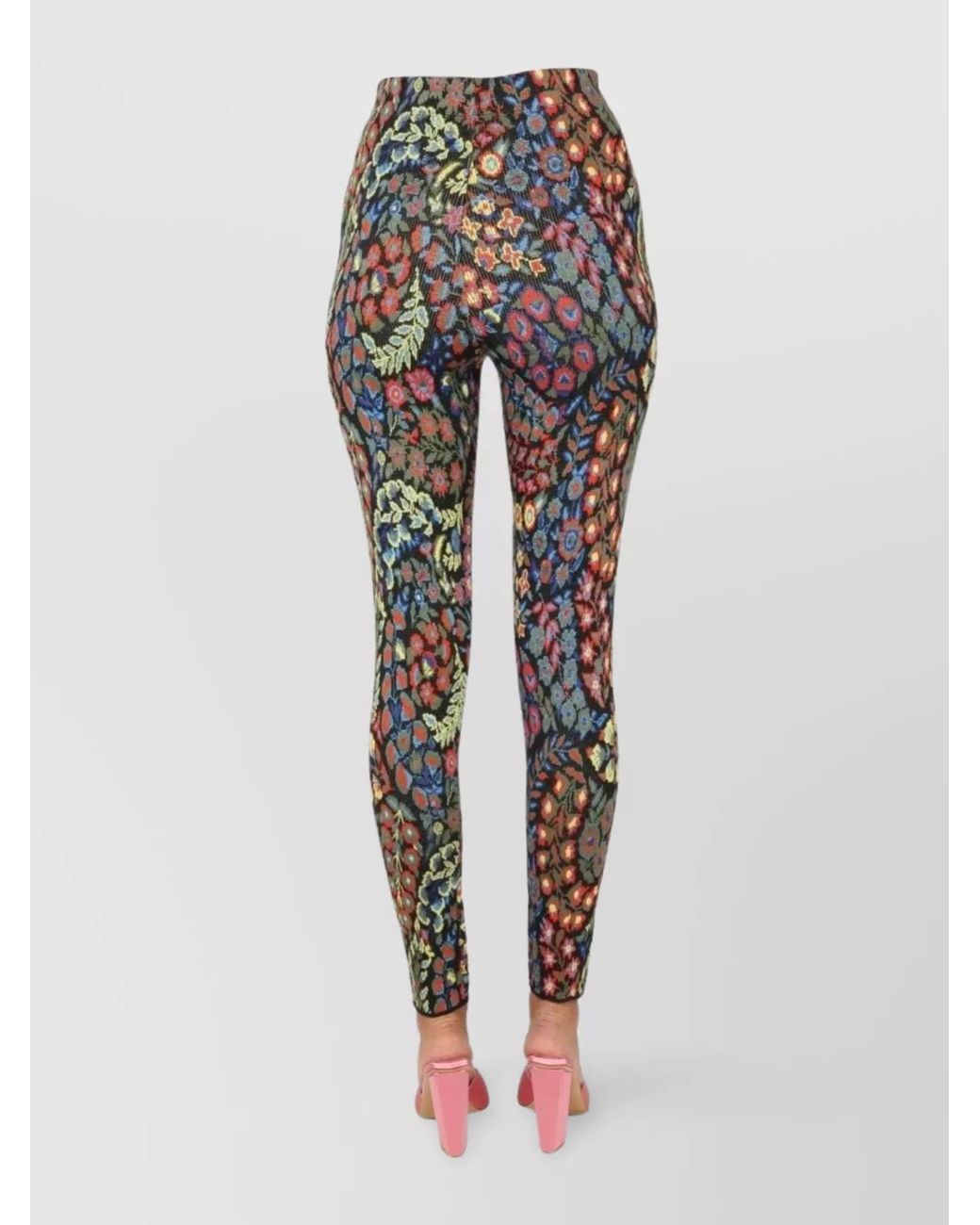 Etro Multicolor Wool-Blend Jacquard Leggings