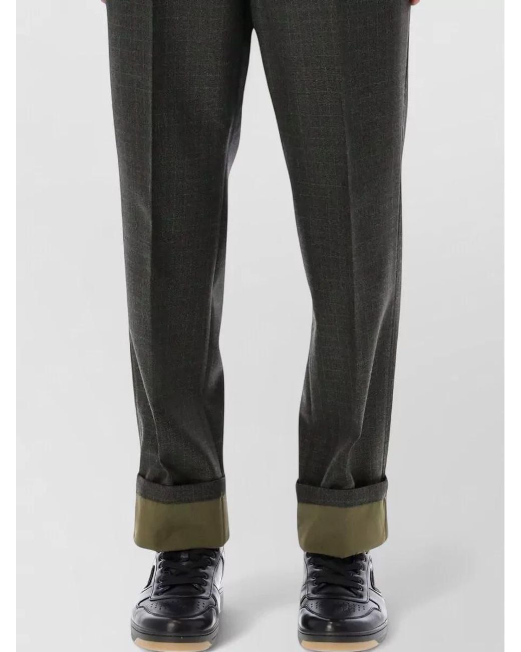 Prada Black Wool Slim-Fit Straight-Leg Trousers for men