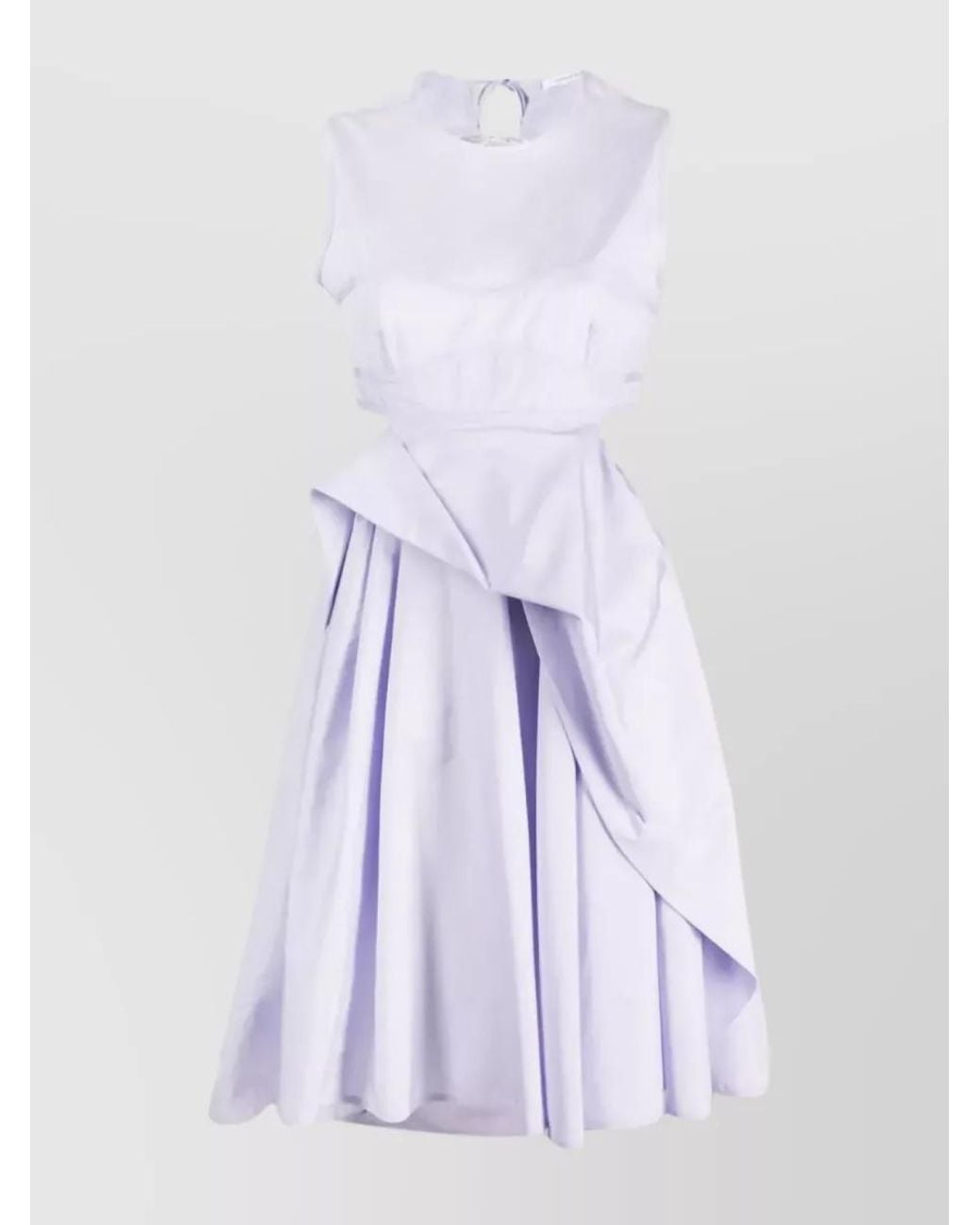CECILIE BAHNSEN White Sleeveless Cotton Bustier Midi Dress