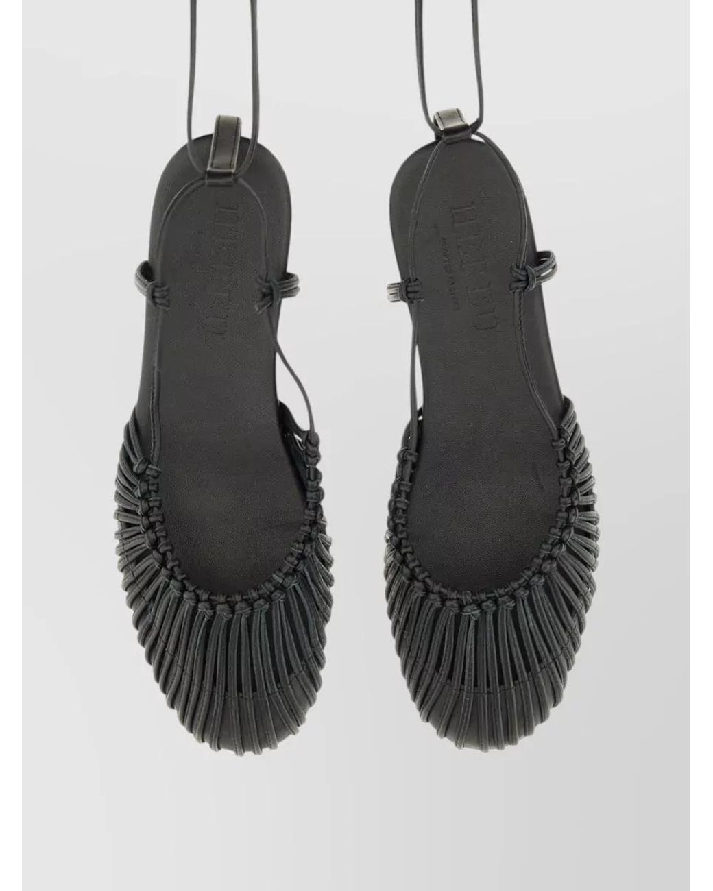 Hereu Black Leather Sandals